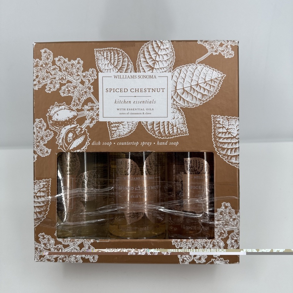 Williams Sonoma Spiced‎ Chestnut Kitchen Essentials Hand/Dish Soap Spray Cleaner